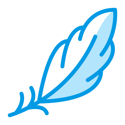 Feather icon representing lightweight, soft comfort