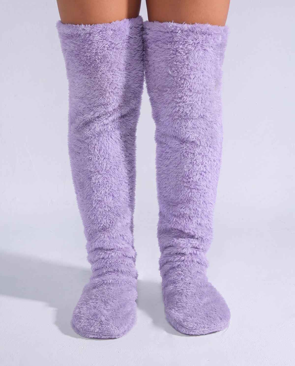 Liliac fluffy knee-high socks